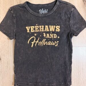 Yeehaws & Hellnaws Mineral Wash Ribbed Tee